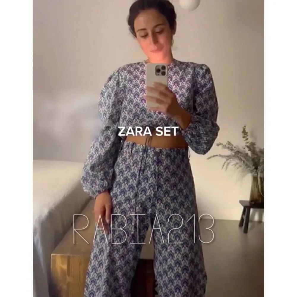 ZARA PRINTED COTTON TOP - Picture 6 of 15